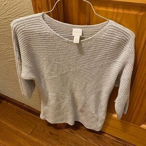 Chico’s metallic sweater 3/4 length sleeves size 2